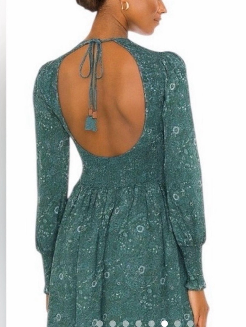 Madewell green floral cottagecore crinkled georgette midi dress size S